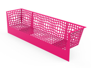 Оцинкованная стальная скамья со спинкой с подлокотниками