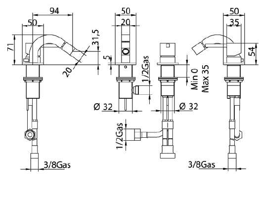 752720SN01LR Смеситель Bandini Ice Cube Santreyd - Вид №1