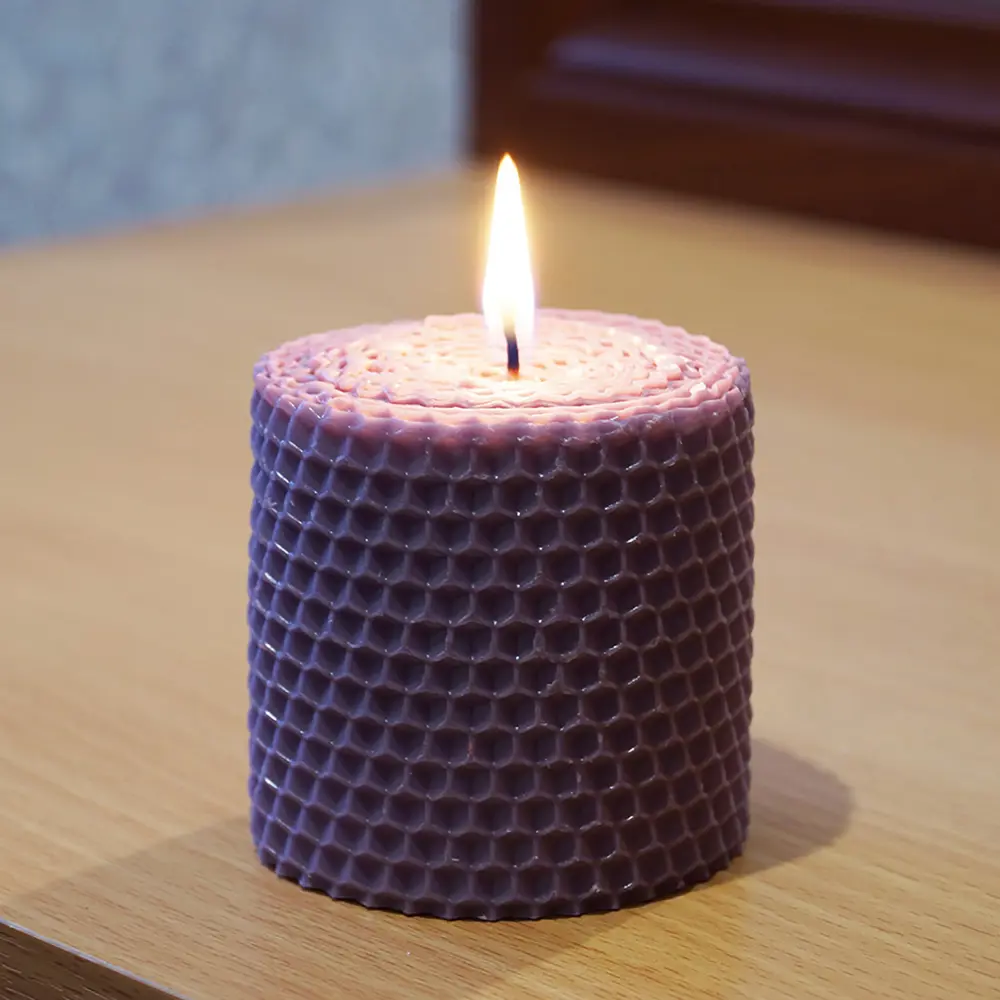 Свеча вощинная цилиндр лаванда 6x6.5 см EVIS STLM-2053211 - Вид №2