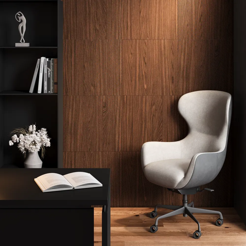 Декоративная панель 3D МДФ Квадро 1 Орех Американский цвет коричневый 50x50 см Santreyd STLM-2198552 - Вид №1