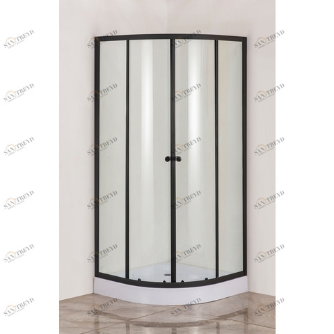 Orange E01-100TB Душевой уголок с поддоном 100х100х205 4MM прозрачный черный Хром sun-id-1517003