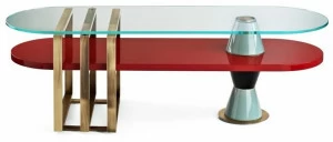 MARIONI Низкий лакированный журнальный столик из дерева Palm 02960