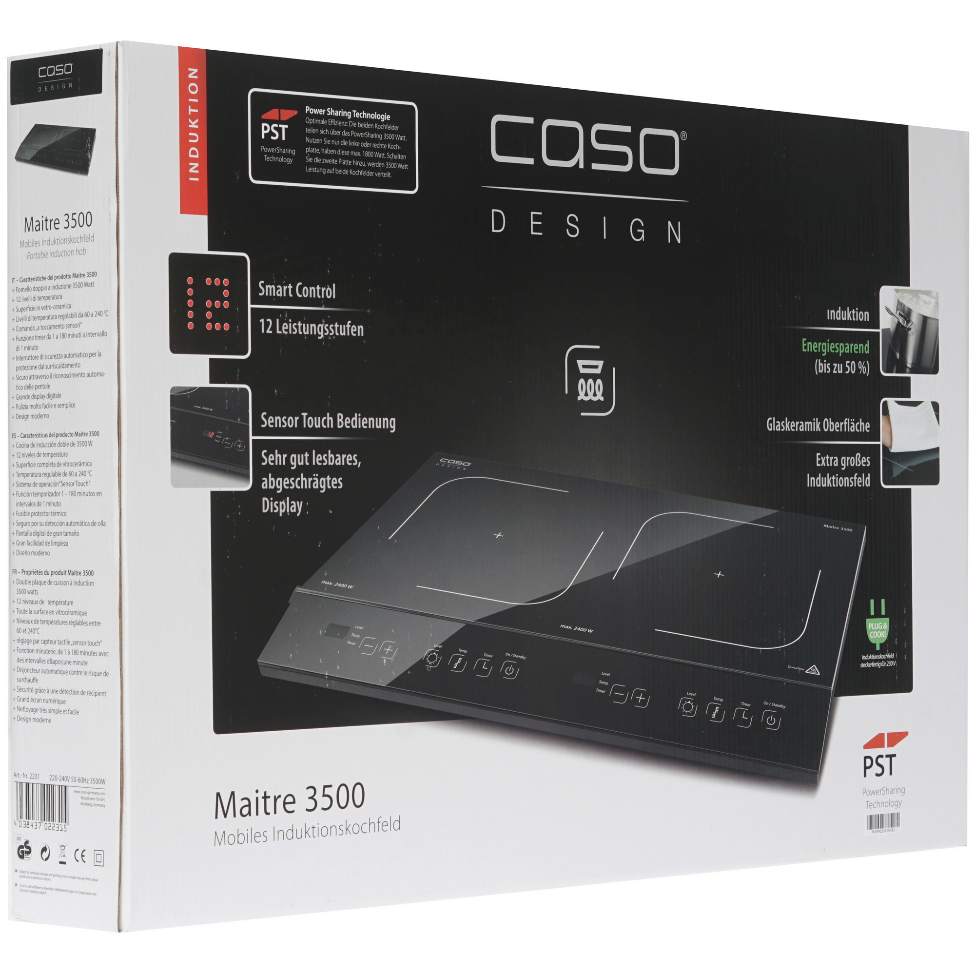 8117080 Плита компактная электрическая CASO Maitre 3500 черный STDN-0000633 - Вид №5