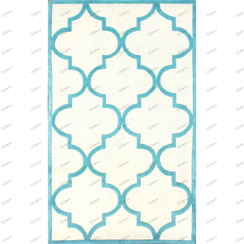 Ковер Trelli light_blue 300х400 DOLLY CAPRETS ДИЗАЙНЕРСКИЕ, ТРЕЛЬЯЖНЫЙ УЗОР 015055 Белый;голубой 