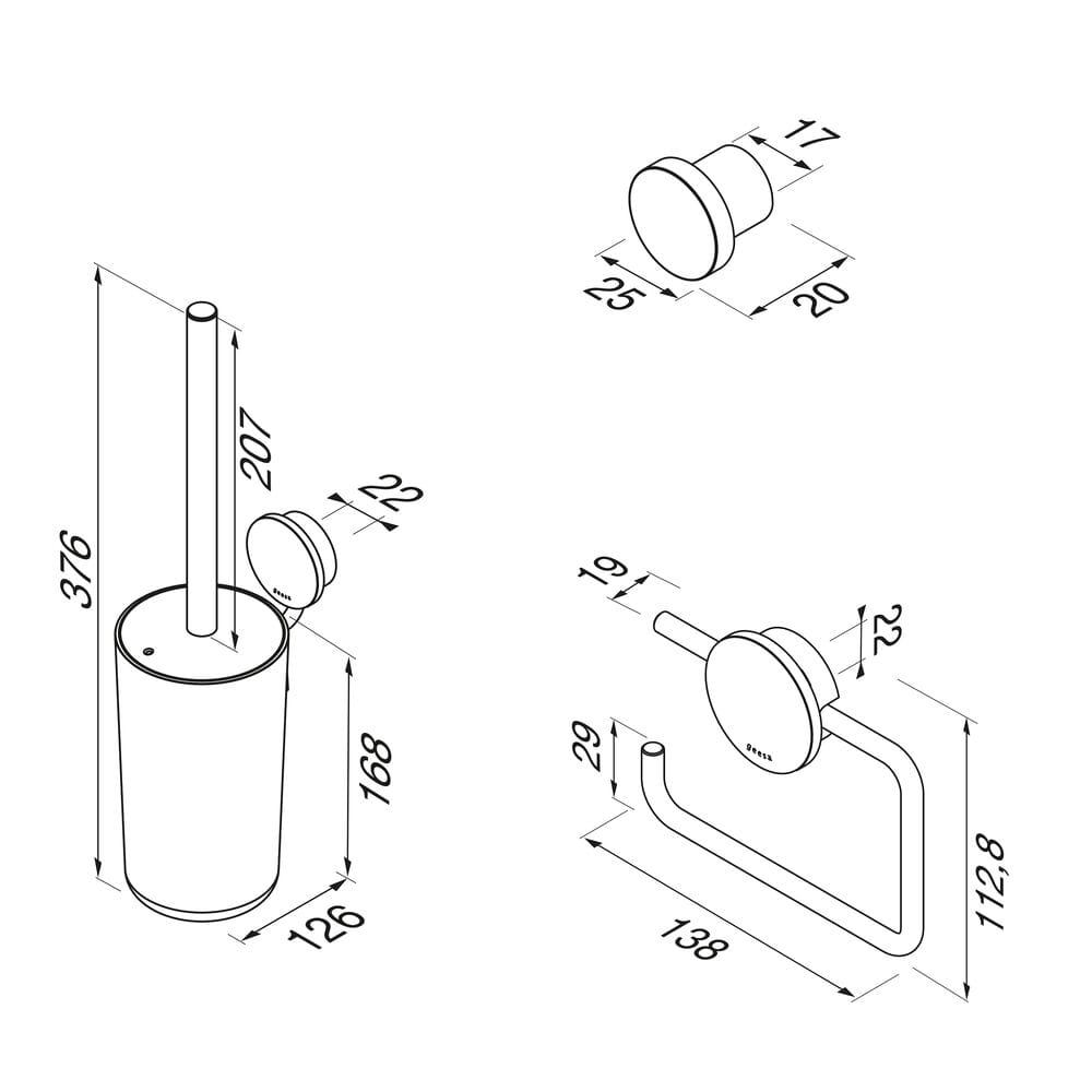 Набор для ванной комнаты из нержавеющей стали Geesa Opal ARCH-00073171 - Вид №4