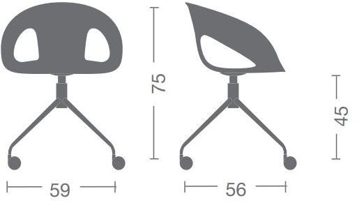 Kastel Офисный стул на эстакаде с колесами Krizia sun-id-1452241 - Вид №1
