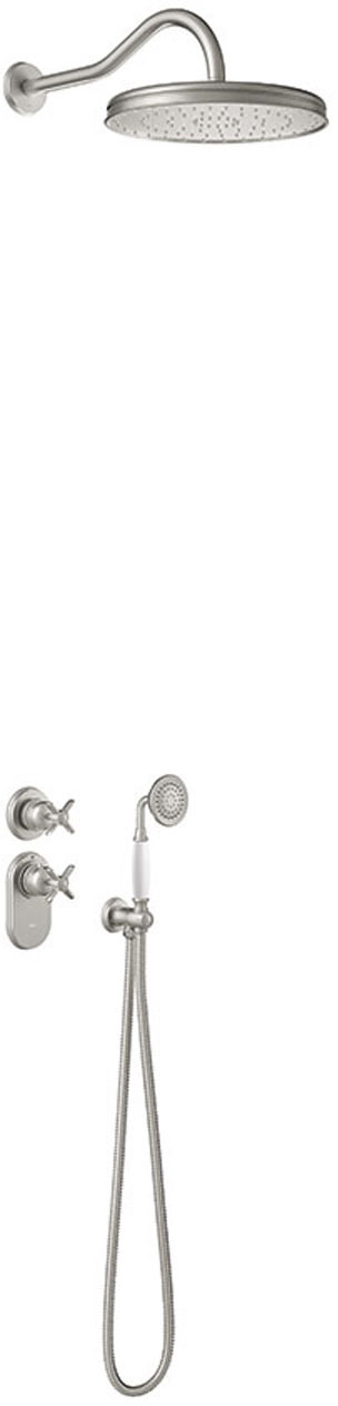 Комплект 2-ходового скрытого термостатического смесителя для душа TRES CLASIC Block System-24235202AC TRES