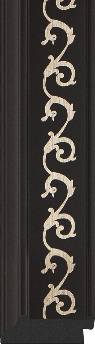 BY 6348 Зеркало напольное с гравировкой в багетной раме - черный ардеко 81 mm EVOFORM Exclusive-G floor - Вид №3