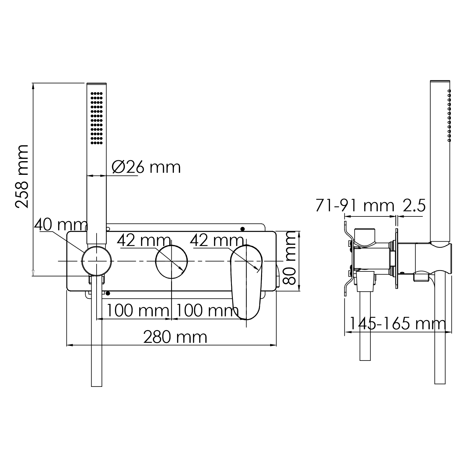 5877 Dinkel Смеситель для душа со встраиваемой системой монтажа WasserKRAFT Dinkel 5800  - Вид №2