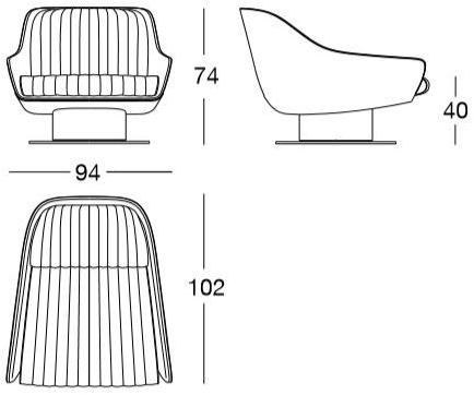 Longhi Кресло поворотное с подлокотниками Loveluxe 2019 – rhythm collection sun-id-1357347 - Вид №4