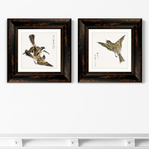 91278091 Картина «» Диптих Japanese Yellow-throated Bunting, 1885г. (из 2-х картин) STLM-0532745 КАРТИНЫ В КВАРТИРУ