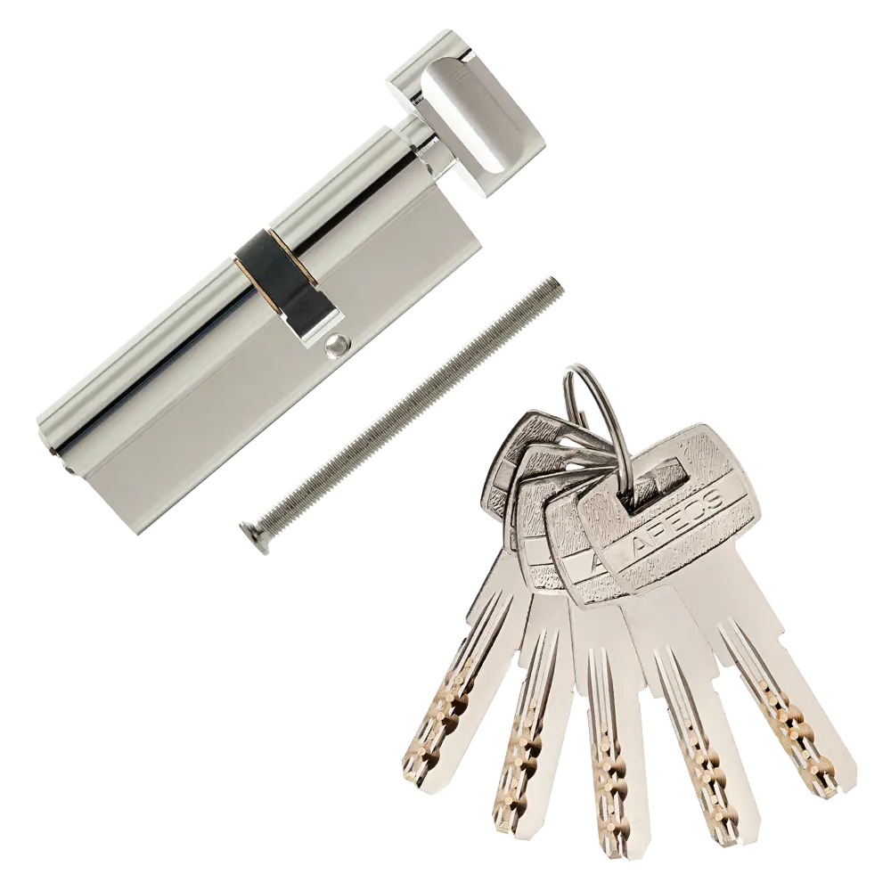 Цилиндр Apecs SM-90(35C/55)-C-NI, 35x55 мм, ключ/вертушка, цвет никель ЦИЛИНДР APECS SM-90(35C/55)-C-NI КЛ-ВЕРТ STLM-2189698 - Вид №1