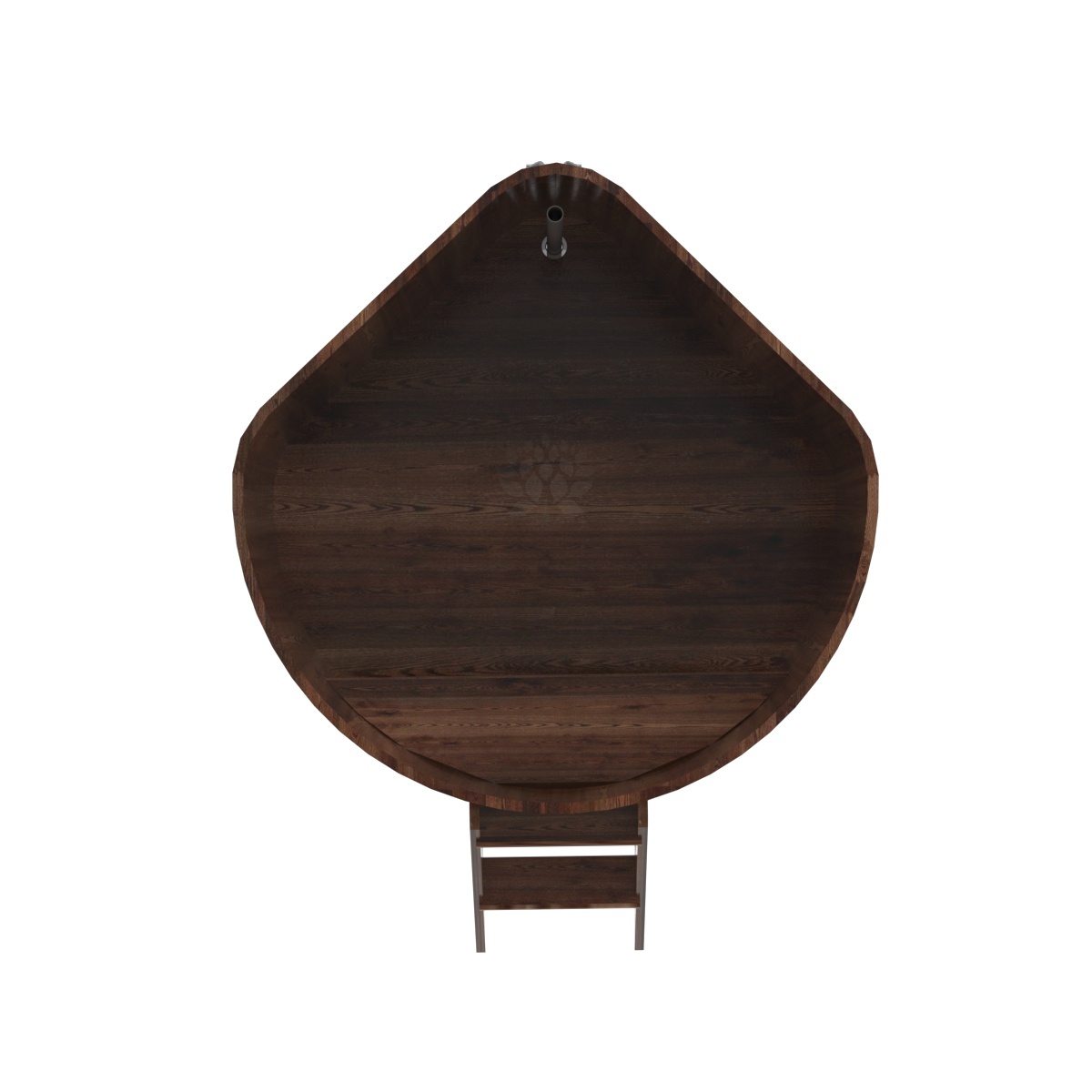 1240 Купель угловая из лиственницы 1,37х1,37х1,0 морёная премиум Alyarus  - Вид №4