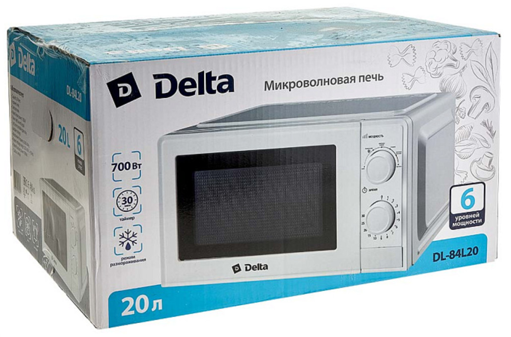 9211932 Микроволновая печь DELTA DL-84L20 белый STDN-0116639 - Вид №3