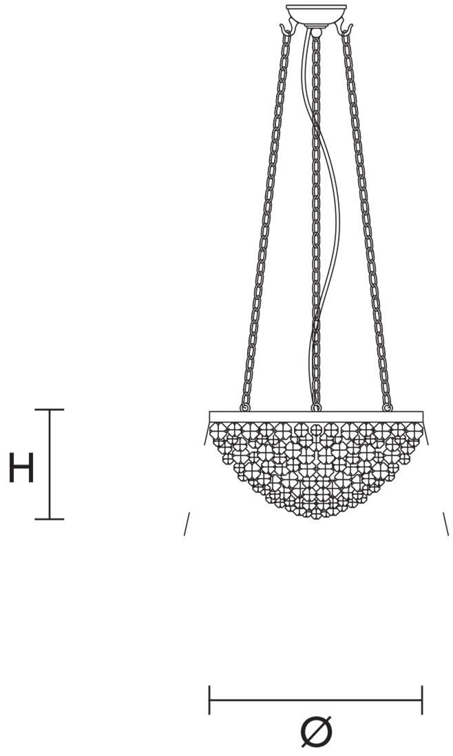 Masiero Подвесной светильник из металла с кристаллами Rosemery sun-id-1382677 - Вид №1