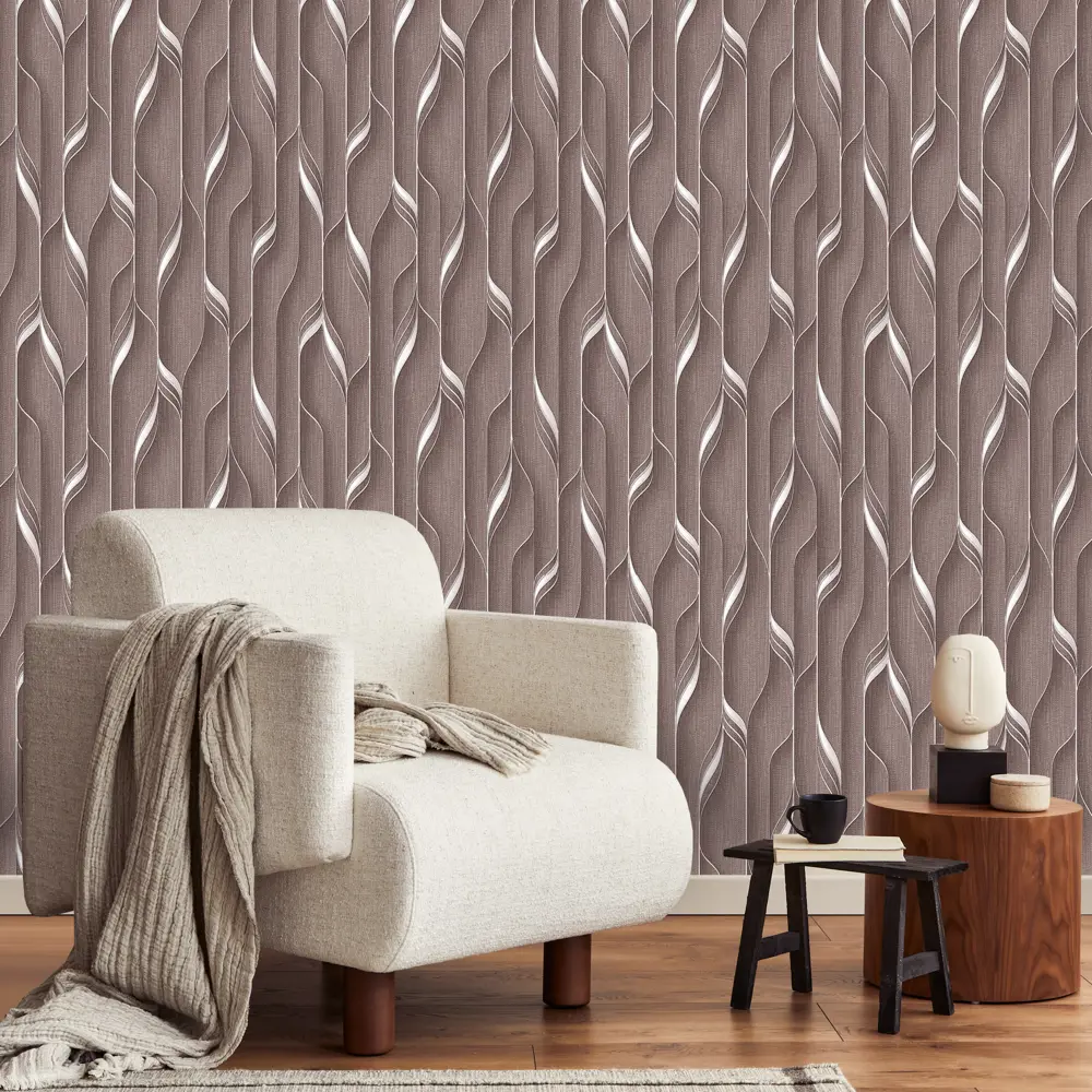 Обои флизелиновые Belvinil Анри коричневые 1.06 м 1020-63 STLM-2064474 - Вид №3