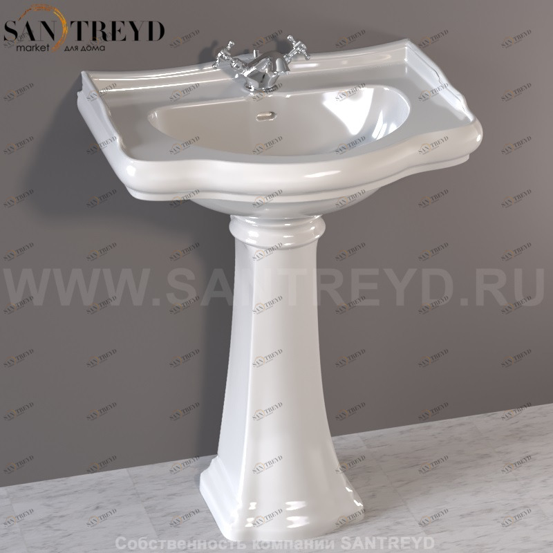 104601 Напольная раковина стоящая прямоугольная Kerasan RETRO