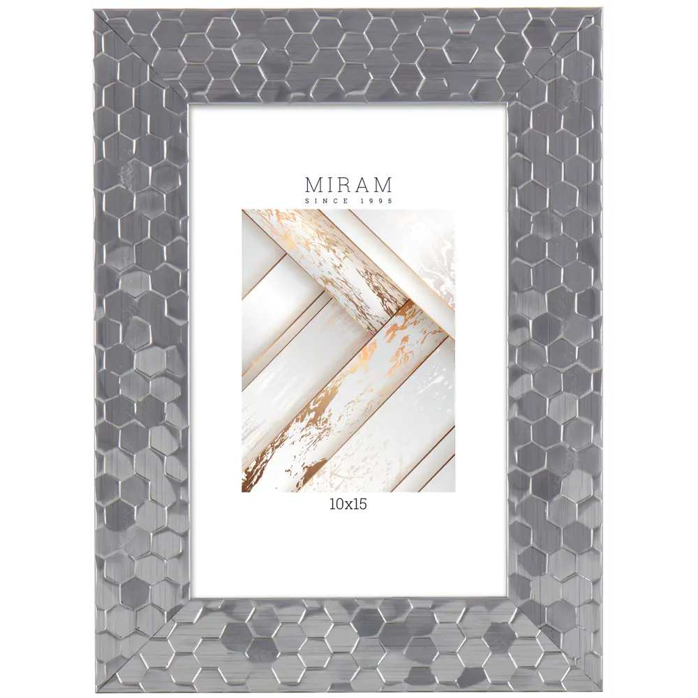 Фоторамка Мирам 10×15 см серебристая пластиковая для интерьера 89422779 STLM-1576717