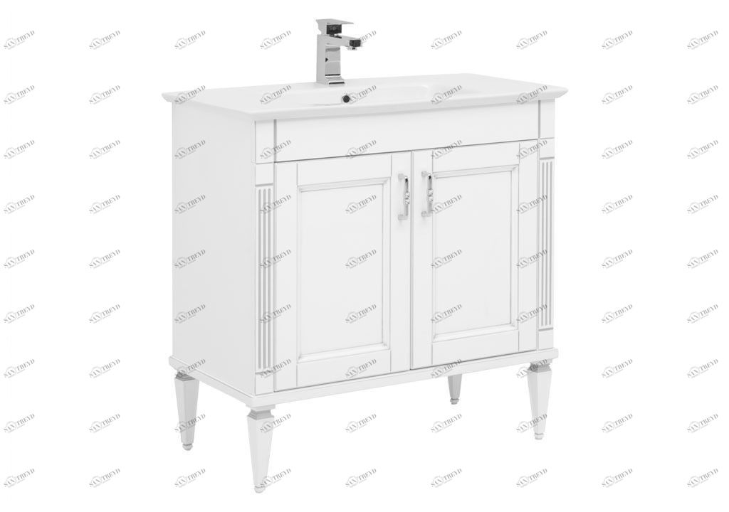 Тумба под раковину Aquanet Селена 90 белый/серебро 00201649