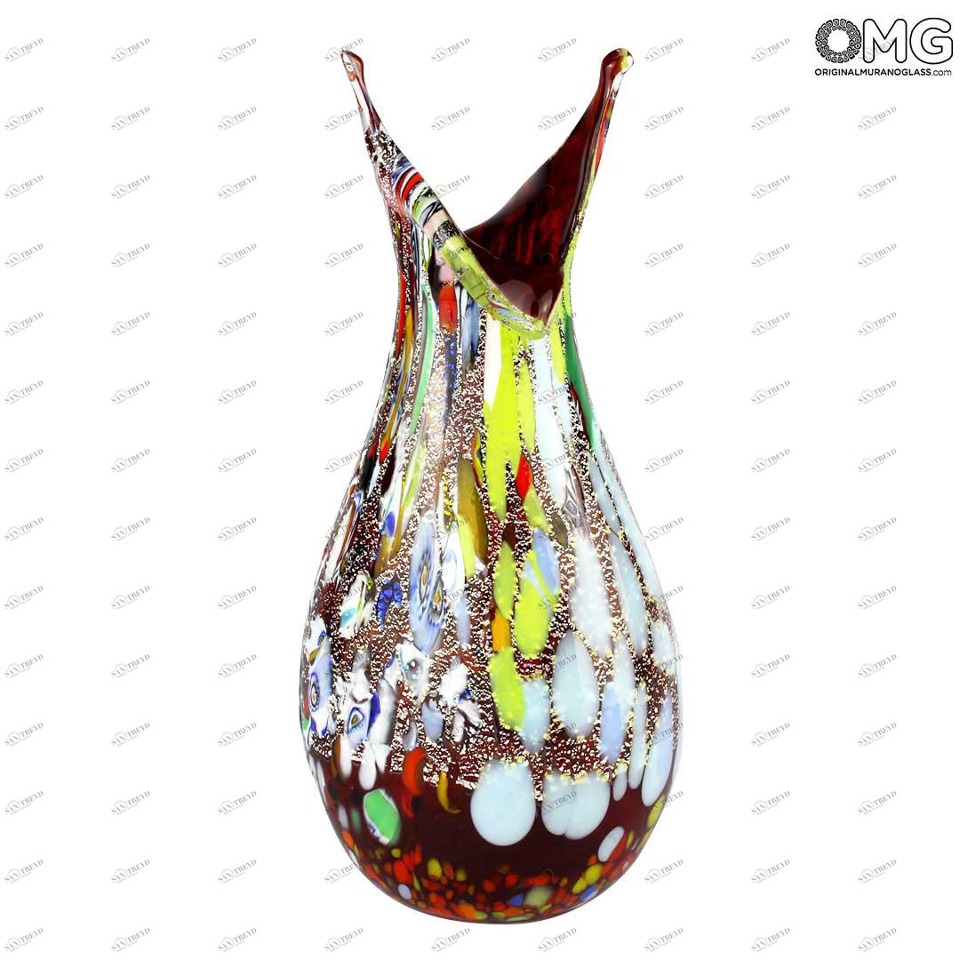 3265 ORIGINALMURANOGLASS Ваза Papillon - красная - Original Murano Glass OMG 10 см 