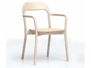 Штабелируемый стул из бука с подлокотниками