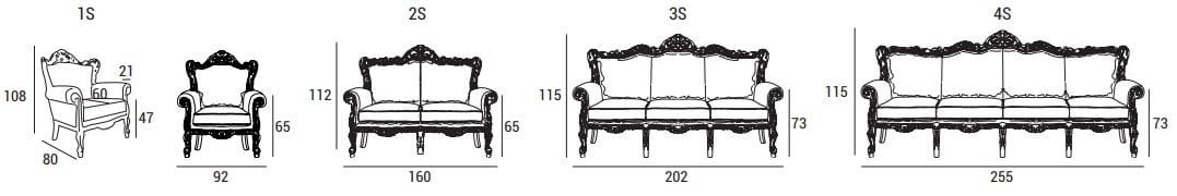 3-местный кожаный диван Domingo Salotti Barokko ARCH-00018541 - Вид №1