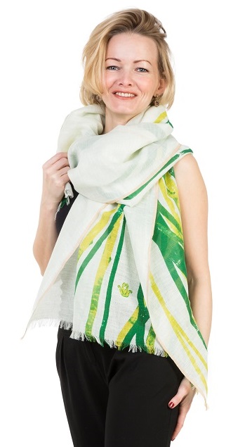 PARADISE_E Шаль PARADISE ECRU 70/190 белый хлопок лен PETRUSSE Santreyd 