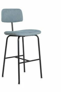 Jess Высокий кожаный табурет со спинкой Zipp