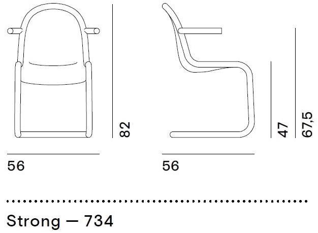 Desalto Стул консольный стальной с подлокотниками Strong 734 - Вид №3
