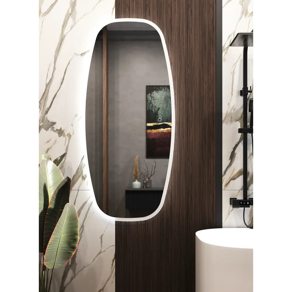 Зеркало для ванной Omega Glass Фантом SD52 с подсветкой 55x120 см прямоугольное STLM-2137714 - Вид №10