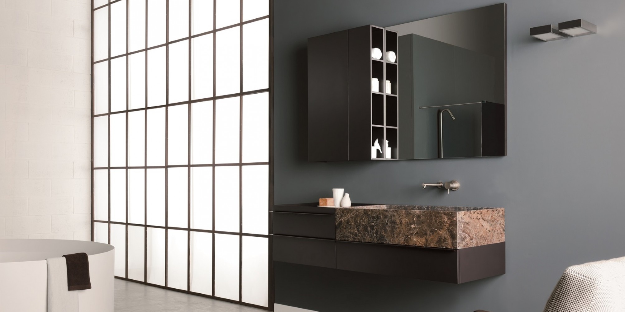 Toscoquattro Комплект мебели для ванной 03 PIANO мокко матов 24A12LO08PN2BE - Вид №1