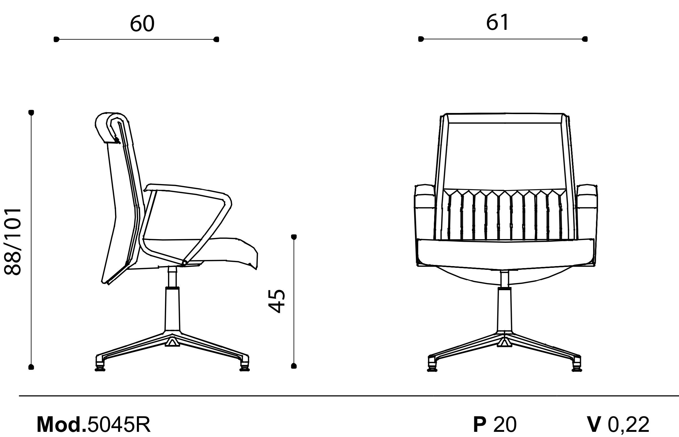 Спицевое кресло с подлокотниками для залов ожидания Ares Line Parlament ARCH-00035467 - Вид №4