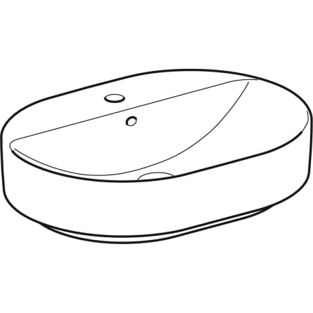 500.777.01.2 Накладная раковина Geberit VariForm эллиптической формы, с полкой для отверстия под смеситель Geberit  - Вид №9