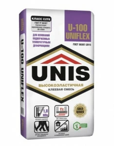 Клей для плитки Юнис UNIFLEX U-100 эластичный 25кг
