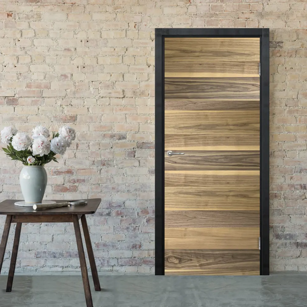 Дверь межкомнатная глухая Loft 80x200 см шпон цвет американский орех с замком и петлями 85325429 STLM-2190641 МАРИО РИОЛИ  - Вид №4