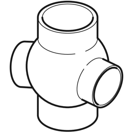 GEBERIT 369.385.16.1 Крестовина шаровая Geberit PE 88,5°, соединения 135° смещенные  - Вид №1