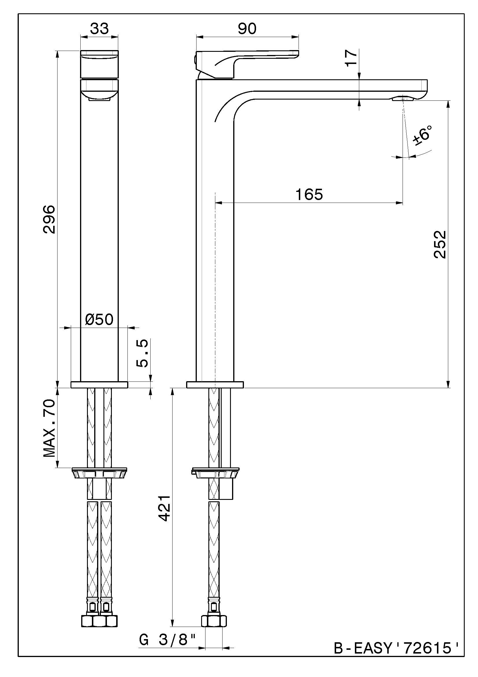 Однорычажный высокий смеситель для раковины Newform B-EASY ARCH-00073034 - Вид №2