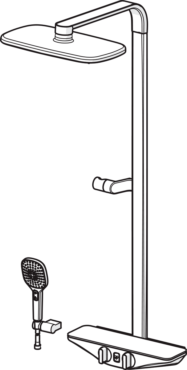 Oras 7592U-11 Смеситель с верхним душем rain shower, 6 V 7592U-11 Esteta Wellfit Хром/Белый  - Вид №3