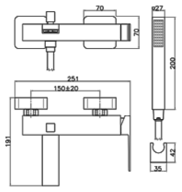 PE850101015 Смеситель для ванны Webert Pegaso - Вид №1