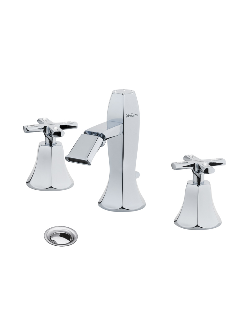 1807/7 Bellosta Rubinetterie АККУМУЛЯТОР ДЛЯ БАТАРЕИ ТРИ ОТВЕРСТИЯ C / SWAROVSKI Stresa