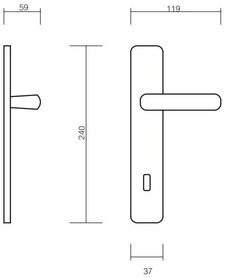 Pasini Ручка из латуни на пластине с накладкой Delta 2410 - Вид №1
