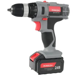 Дрель-шуруповерт аккумуляторная Победа ДА-24/2, 24 В Li-ion 2x2.2 Ач