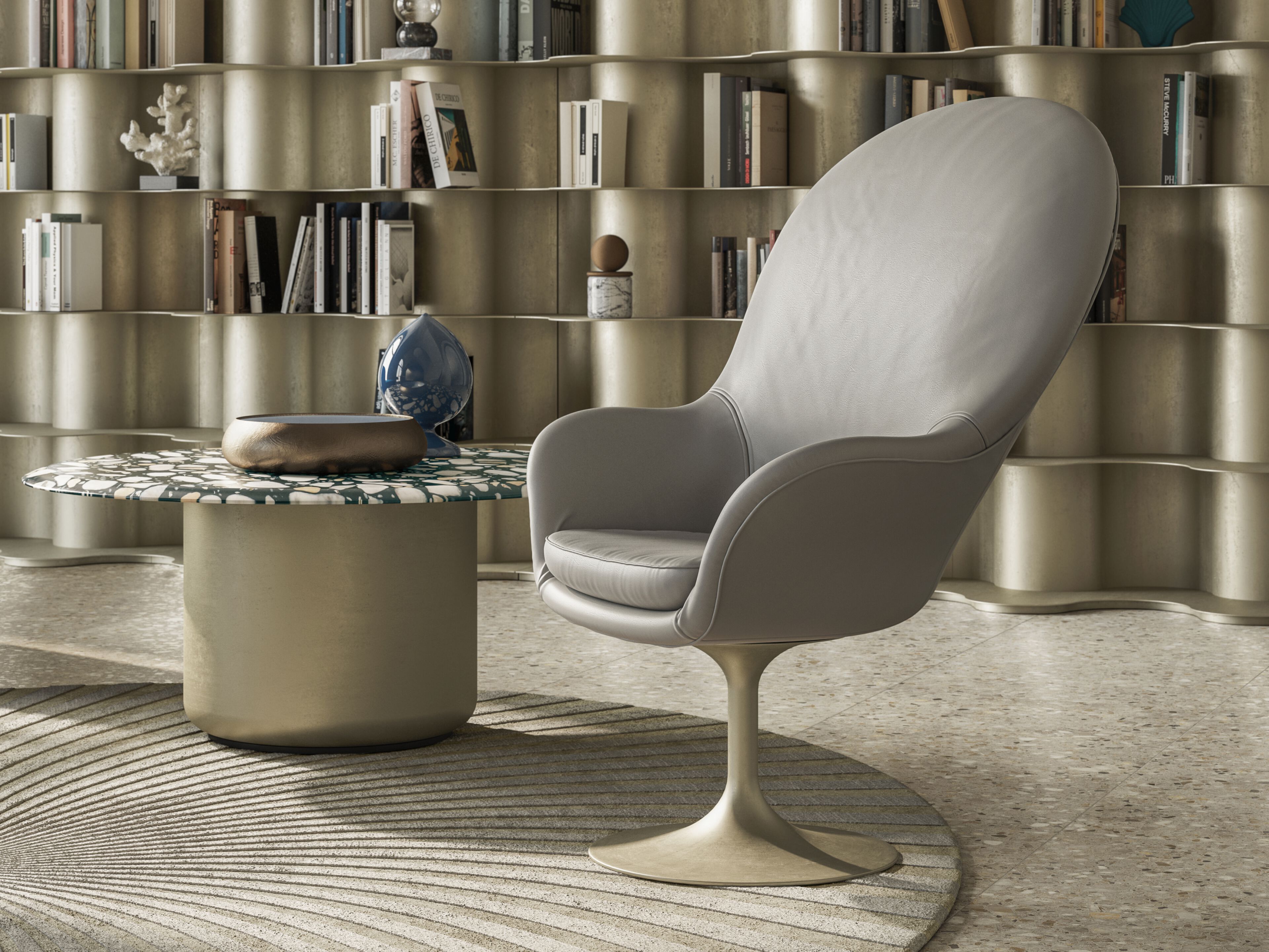 Ткань поворотный стул с подлокотниками Natuzzi Italia Deep ARCH-00071755 - Вид №8