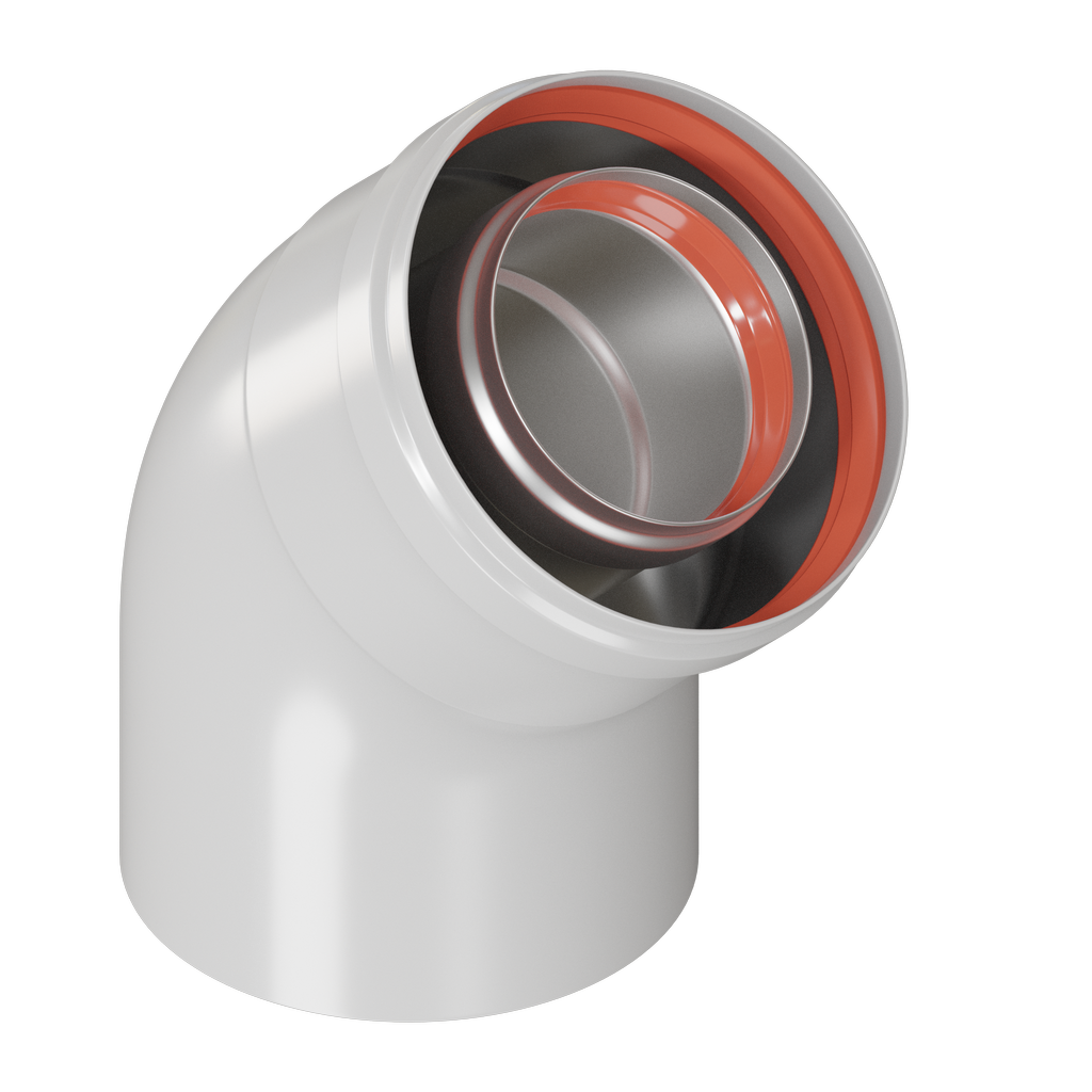 Колено дымохода KRATS 45° CW-45-01 для соединения труб 84877160 STLM-0056952