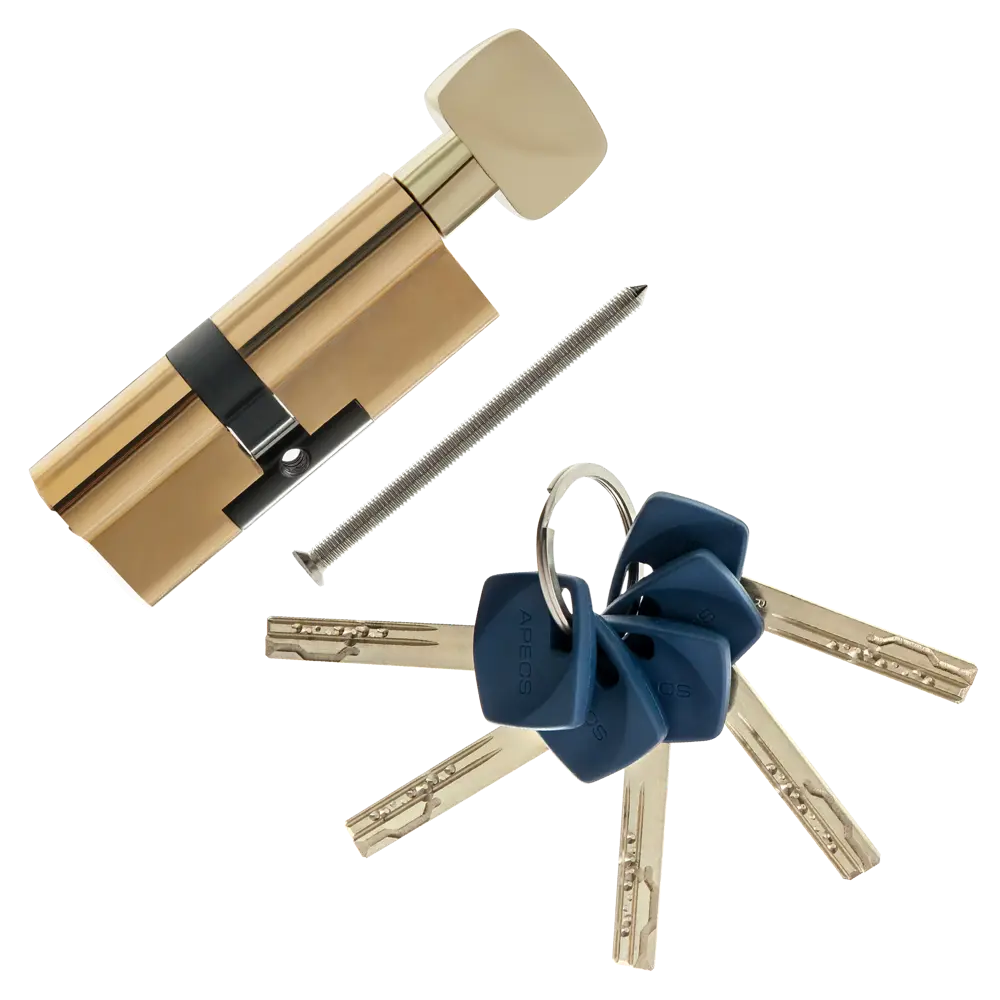 Цилиндр Apecs Premier XR-80(35/45C)-C15-G, 35x45 мм, ключ/вертушка, цвет золото ЦИЛИНДР APECSXR-80(35/45C)-C15-G КЛ-ВЕРТ STLM-2078696 - Вид №1