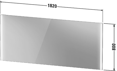 XV70380B2B2 Зеркало с подсветкой, версия "Sensor" Серии/XViu #XV7038 1820 x 40 мм Black Matt Duravit - Вид №1