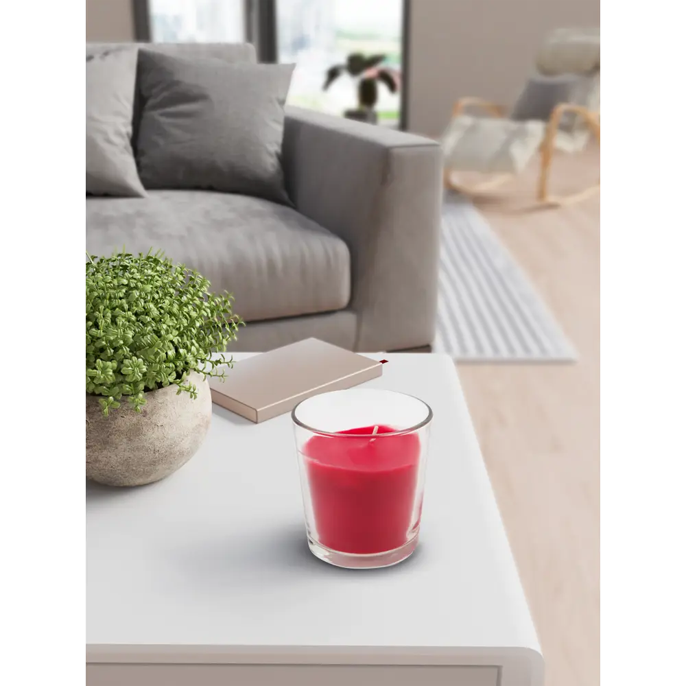 89369064 Свеча ароматизированная в стакане Клубника красная 8.5 см STLM-0816368 Santreyd  - Вид №2