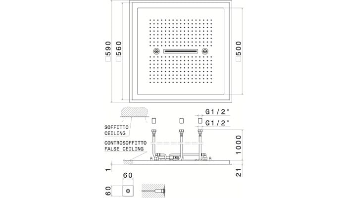3 струи из нержавеющей стали светодиодные насадки для душа с освещением Newform насадки для душа с хромотерапией ARCH-00017361 - Вид №1