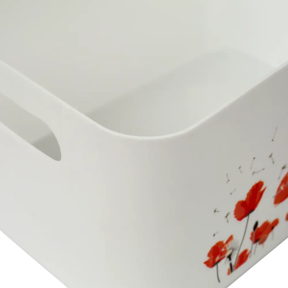 Корзина Flowers Mak 15.7x12.1x11.5 см пластик цвет белый BEROSSI STLM-2066911 - Вид №4