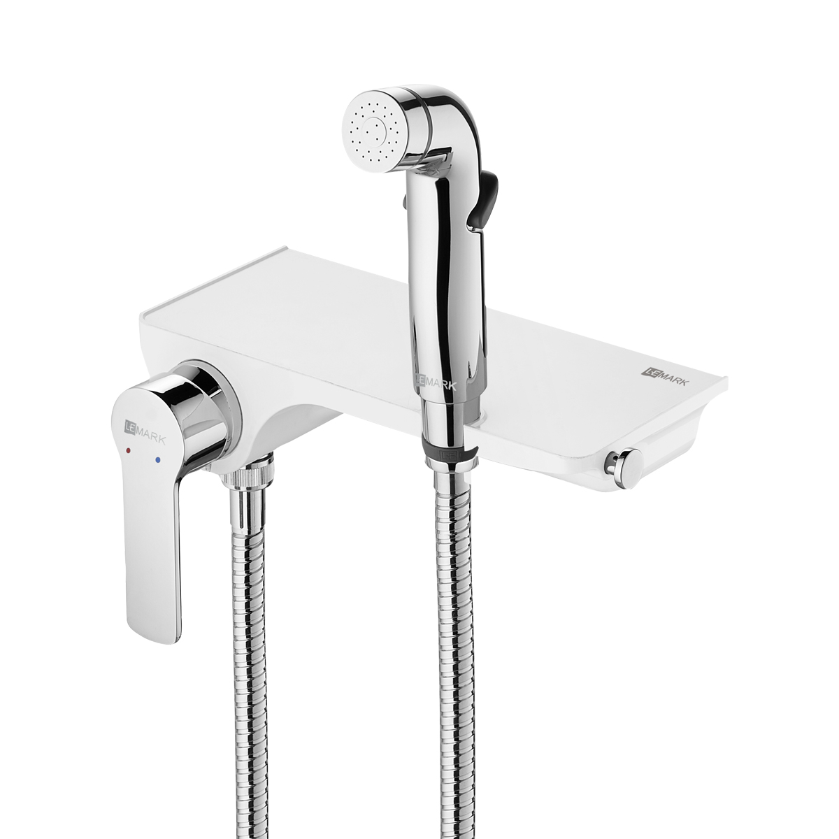 LM7168CW Смеситель Solo с гигиеническим душем, настенный LEMARK SOLO